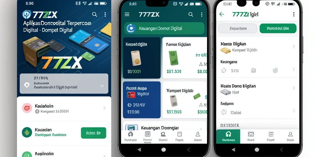 Antarmuka aplikasi Dompet Digital 777ZX yang modern dan intuitif.