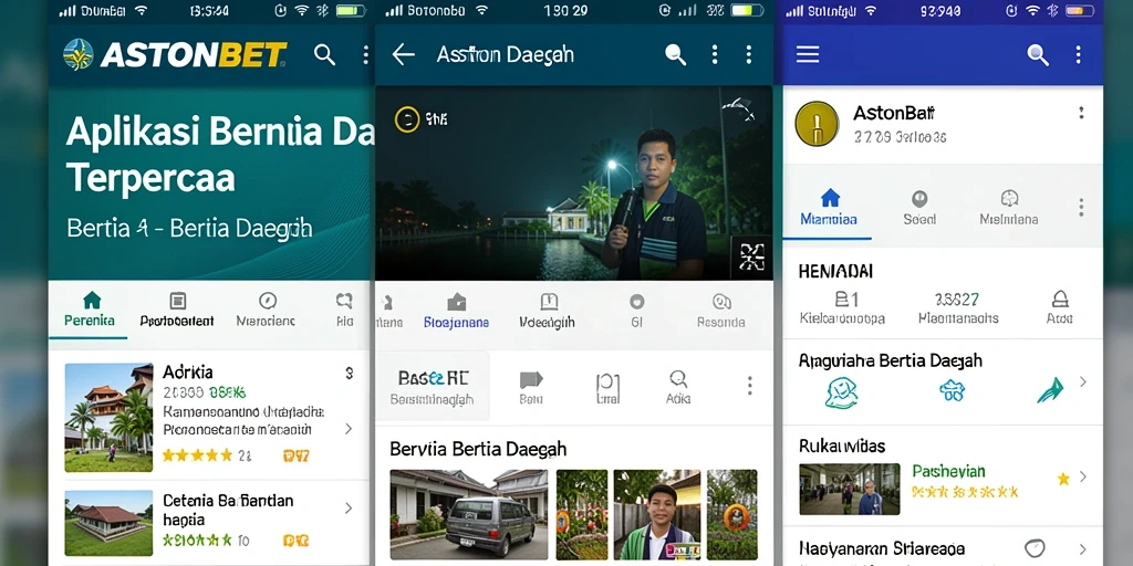 Tampilan antarmuka utama ASTONBET dengan berita daerah terbaru.
