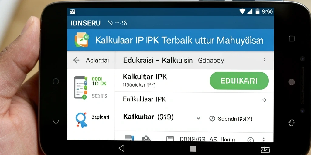 Tampilan antarmuka utama aplikasi Kalkulator IPK IDNSERU yang menarik dan fungsional.