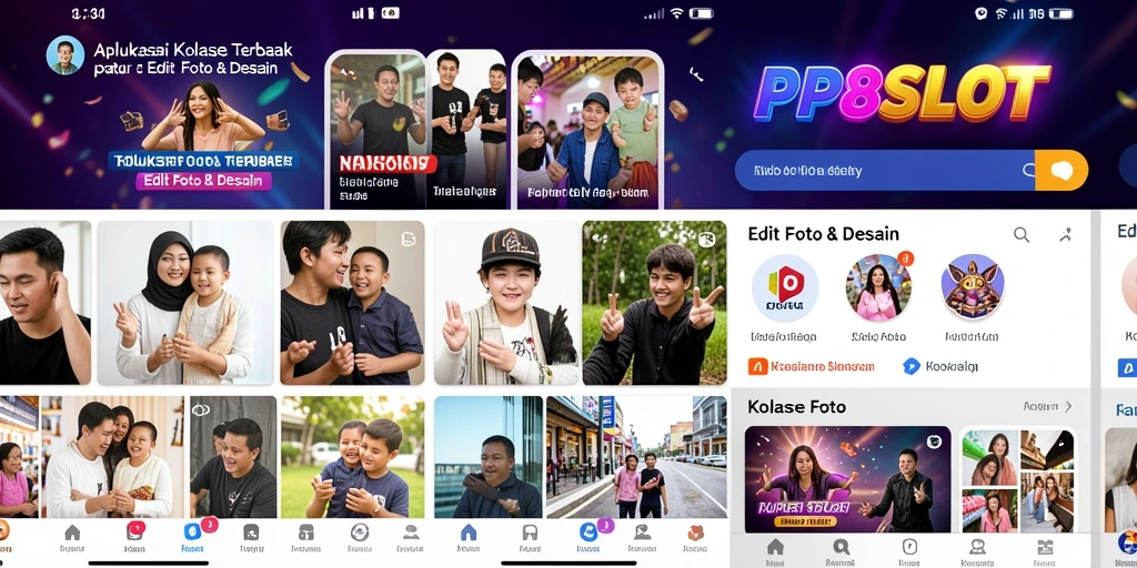 Antarmuka PP8SLOT menampilkan berbagai opsi kolase foto yang menarik.