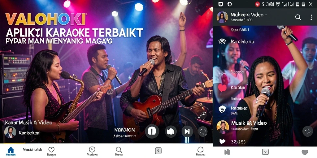 Tampilan aplikasi VALOHOKI yang menarik dan mudah digunakan untuk karaoke.
