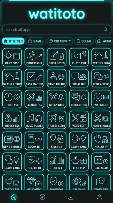 Tampilan katalog aplikasi watitoto